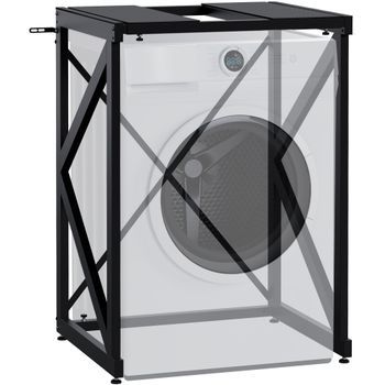 Estante Para Lavadora Caleb Metal Negro 60x72x101 Cm Clp