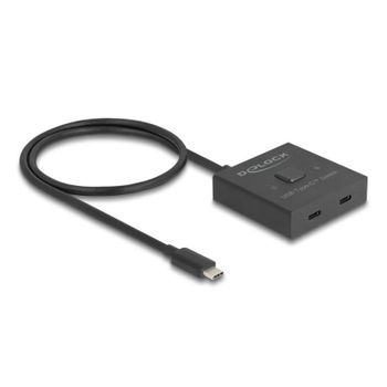 Switch DeLock 2 puertos USB-C 10 Gbps modelo 18911 bidireccional, 8K Ultra HD