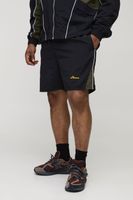 pantalon corto plus fruncido con panel de nailon negro