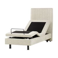 cama articulada electrica moderna mando a distancia ajustable tapiceria de tela beige 80 x 200 cm castellan