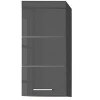 mueble alto 1 puerta gris brillante kelia 37 cm