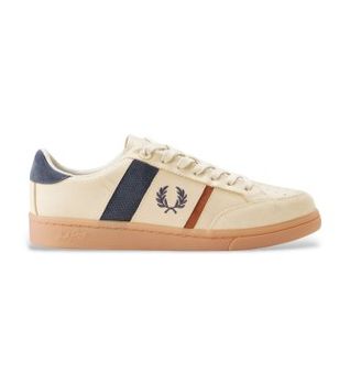 Fred Perry para hombre. B2310-22A Zapatillas de piel y ante B725 beige (46), Plano, Cordones, Casual