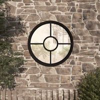 espejo decorativo  espejo de jardin redondo hierro negro uso exterior 40x4 cm cfw457217