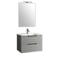 mueble de bano con espejo 4 piezas en mdf gris
