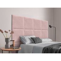 dhome cabecero tapizado para camas de 105cm compuesto de paneles autoadhesivos intercambiables de lino natural cama lujo dormitorio acolchado rosa