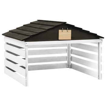 Caseta De Cortacésped Robótico Blanco Y Negro 78x74x54 Cm Abeto Vidaxl