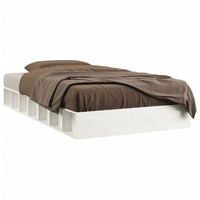 estructura de cama de madera maciza blanco 140x190 cm vidaxl