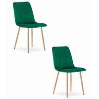 set de 2 silla de comedor tela de terciopelo valora jewa asiento de terciopelo verde oscuro