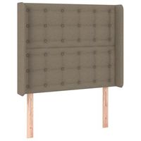 cabecero cama mueble de dormitorio con led de tela 103 x 16 x 118128 cm gris topo m020000860