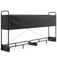 outsunny lenero para interior y exterior en acero galvanizado con cubierta y bolsa de oxford 600d capacidad 500 kg negro