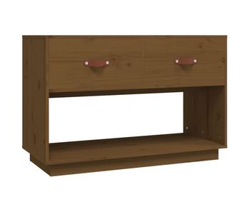 Mueble de tv madera maciza de pino marrón miel 90x40x60 cm