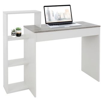 Escritorio con estante 110x72x40 cm blanco/madera
