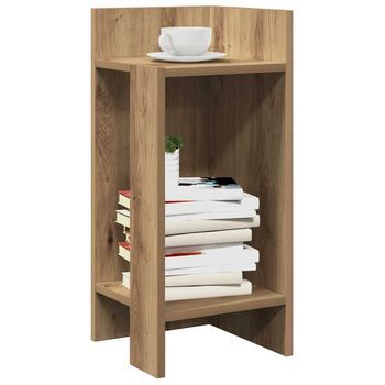 Pack 2 Uds Mesas Auxiliares，mesa De Centro，mesita De Centro Con Estante Artesanal Roble 25,5x27x60cm Cfw138415