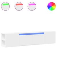 mueble de tv de pared con luz led blanco 180x31x395 cm vidaxl
