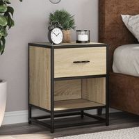 mesitas de noche 2 uds - mueble para dormitorio - madera de ingenieria - roble sonoma 40x31x50cm