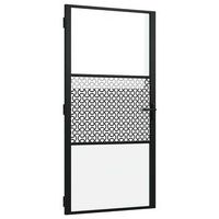 puerta de vidrio calado negro 1025 x 35 x 2015 cm aluminio vidaxl