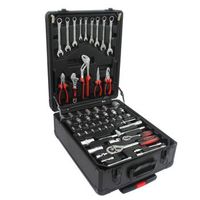 maletin de 899 herramientas - caja de taller - aluminio y plastico - negro 365x20x51cm
