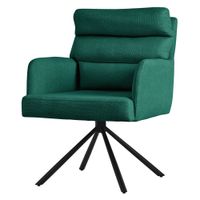 silla de comedor giratoria verde oscuro tapizado respaldo extraible