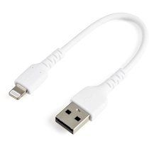 StarTech.com Cable Resistente USB-A a Lightning de 15 cm Blanco - Cable de SincronizaciÃ³n y Carga USB Tipo A a Lightning con Fibra de Aramida Resistente - Certificado MFi de Apple - para iPad/iPhone 12