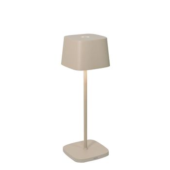 Lámpara de mesa led zafferano recargable color arena regulable