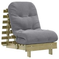 futon sofa cama con colchon madera impregnada pino 60x206x11 cm vidaxl