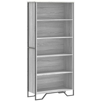 Estantería | Librería | Armario De Libros Madera De Ingeniería Color Gris Sonoma 80x31x169 Cm