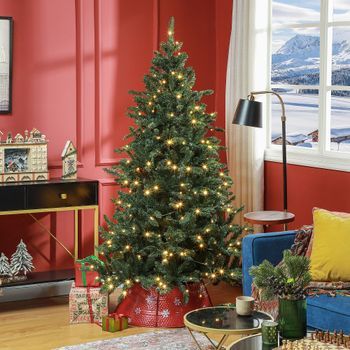 Árbol De Navidad De Plástico Metal Homcom Ø117x180 Cm Verde