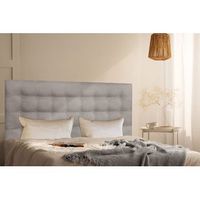 cabecero cama oslo largo tapizado tejido antimanchas gris 180x125cm