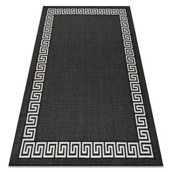 Alfombra Sisal Flat 49373690 Griego Negro / Crema 200x290 Cm
