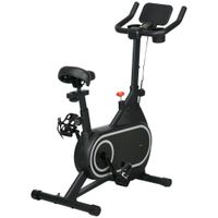 sportnow bicicleta estatica con asiento y manillar ajustables pantalla lcd volante inercia 4 kg y soporte para botella negro   aosom espana