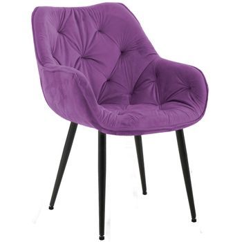 Silla Tanna En Terciopelo Lila 62x58x83 Cm Clp