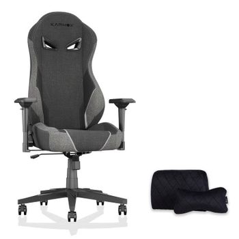 Silla Gaming Rolipo KARNOX Tela Gris Oscuro Reclinable 155° Soporte Lumbar