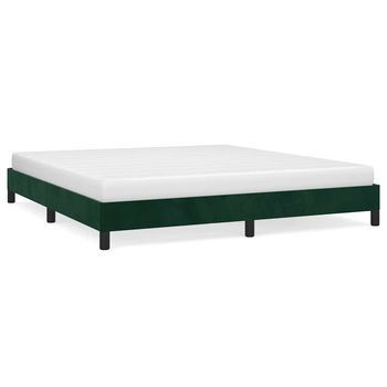 Cama Matrimonial | Cama Para Adultos | Estructura De Cama De Terciopelo Verde 180x200 Cm