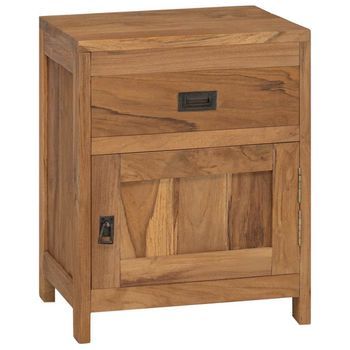 Mesita De Noche De Madera De Teca Maciza 40x30x50 Cm Vidaxl