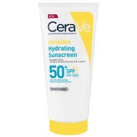 cerave invisible hydrating sunscreen spf 50 for body face  all skin types with 3 essential ceramides 177 ml