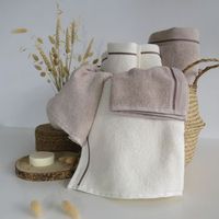 juego de toallas 100 algodon - crema - burrito blanco
