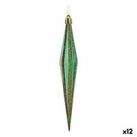 set adornos de navidad alargado verde dorado 3 x 85 x 19 cm 12 unidades