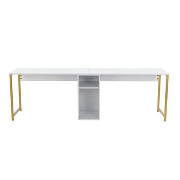 Escritorio doble l240 cm - gris marengo