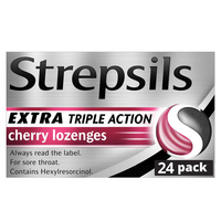 strepsils extra triple action cherry lozenges