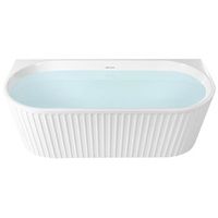banera ovalada moderna 170 x 80 cm acabado acrilico acanalado bano mate blanco serena