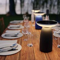 lancaster solar amp usb garden table lamp in black