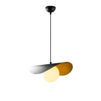 Lámpara De Techo Vatoz-2866 Blanco Negro Metal Vidrio 32x38x105 Cm