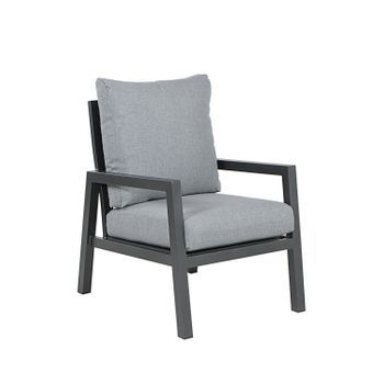 Sillón Para Jardín, Con Cojín, Aluminio, Color Antracita, Sillón:65,5x83x89