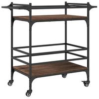 carrito de cocinarestanteria de cocina carrito de servir madera ingenieria marron roble 82x40x785 cm