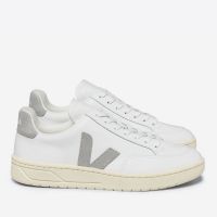 veja menrs v-12 logo-appliqued leather and suede trainers - uk 10