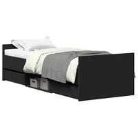 estructura de cama con cabecero piecero negro 100x200cm vidaxl