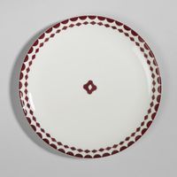 plato llano de ceramica blanca con motivos