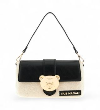 RUE MADAM PARIS para mujer. 1499 Bolso Teddy It-Bag Winter blanco, negro (OSFA), Casual, Poliuretano