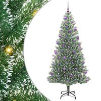 arbol de navidad  decoraciones de navidad artificial nevado con luz led verde y 210 cm