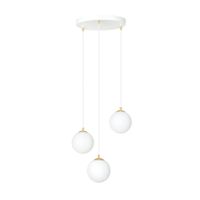 lampara colgante estilo nordico blanco regulable y 3 esferas